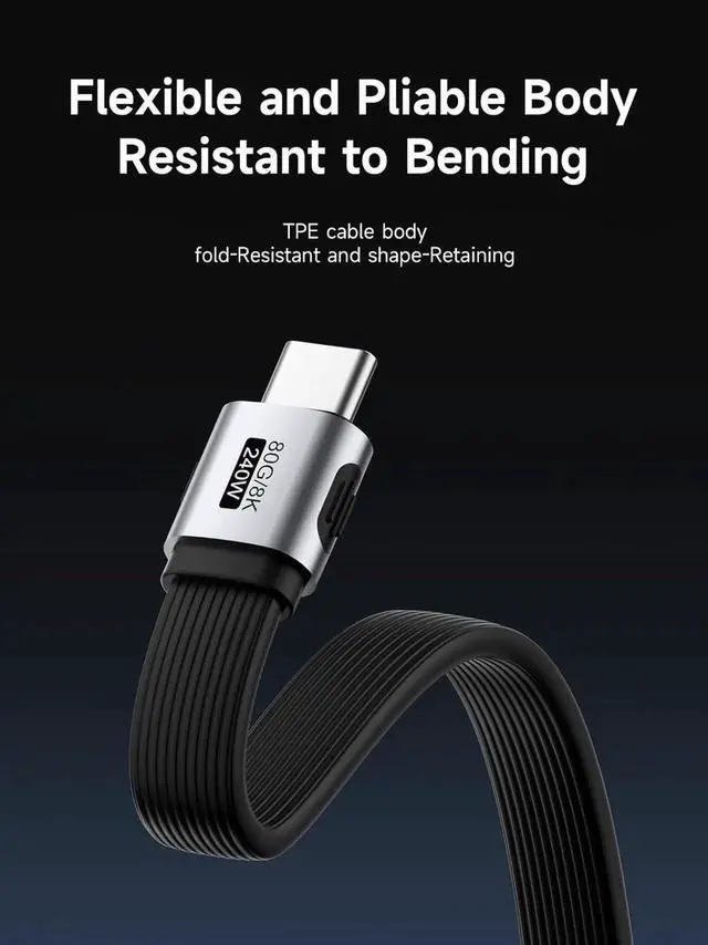Alt view image 7 of 7 - AJMRTC 0.8FT Short USB4 V2.0 USBC Cable,80Gbps Data 240W PD Fast Charging,8K@60Hz Video Cord for iPhone 17 16 15 Pro Max,iPad Pro,Thunderbolt 5/4 Laptops & USBC Devices