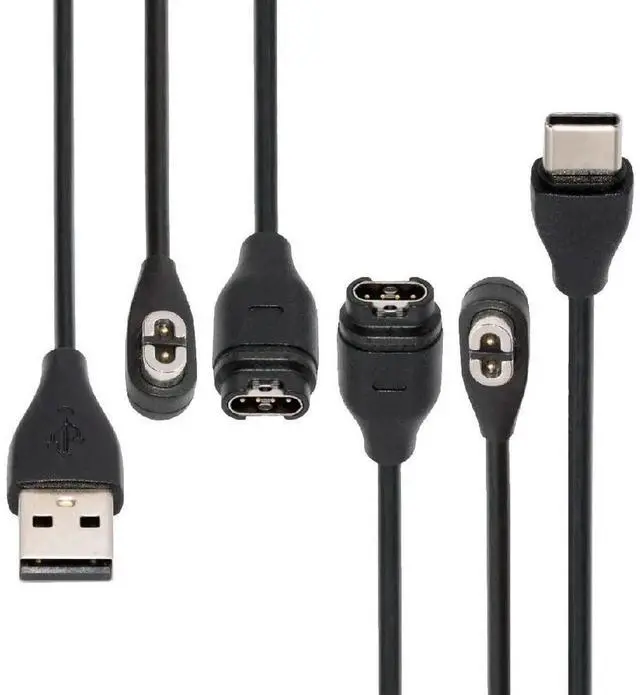 Main image of AJMRTC 2Pack Magnetic Charging Cable Combo,USBC & USBA to 2Pin 4Pin Magnetic Charger Cord Set,Replacement Charging Cables for Smart Watches,Wireless Earbuds,Compatible with Garmin,Shokz Devices