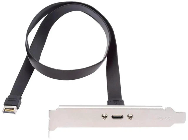 Main image of AJMRTC USB 3.2 Gen2x2 20Gbps TypeE IDC 20Pin FrontPanel Header to USBC Female Extension Cable,PanelMount USBC Receptacle with Mounting Screws for Desktop PC Chassis Modding