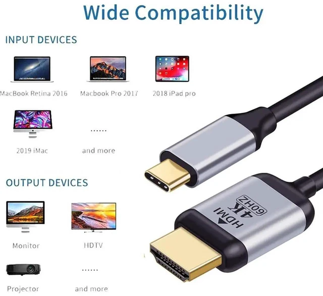 Alt view image 5 of 7 - AJMRTC 1.8m USBC Source to DisplayPort DP Male Monitor Cable,USB3.1 TypeC to DP Video Cord,4K Resolution for Laptop Notebook Connecting to DP Display Monitor Projector