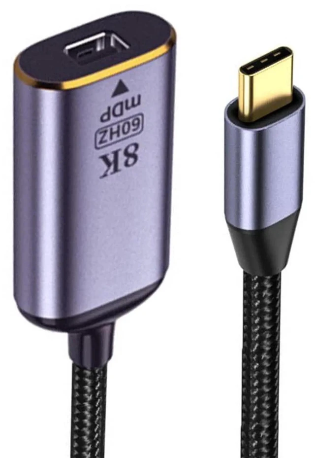 Main image of AJMRTC USB4 TypeC Source to Mini DisplayPort MiniDP Female Video Cable,8K@60Hz UHD & 4K High Resolution,USBC Host to MiniDP Display Monitor Converter Cord for Laptops
