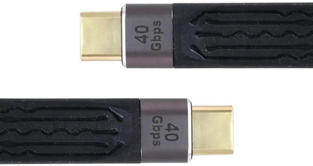 Main image of AJMRTC 13cm Flat Slim FPC USB4 TypeC Male to Male Cable,40Gbps Data Transfer,100W PD Fast Charging,8K Video Output,Short Flexible Flat Cord for Laptop,Phone,SSD Docking Station