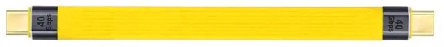 Alt view image 5 of 7 - AJMRTC 13cm Yellow Flat Slim FPC USB4 TypeC Male to Male Cable,40Gbps Data Transfer,100W PD Fast Charging,8K Video Output,Short BrightYellow Cord for Laptop,Phone,External SSD,Docking Station