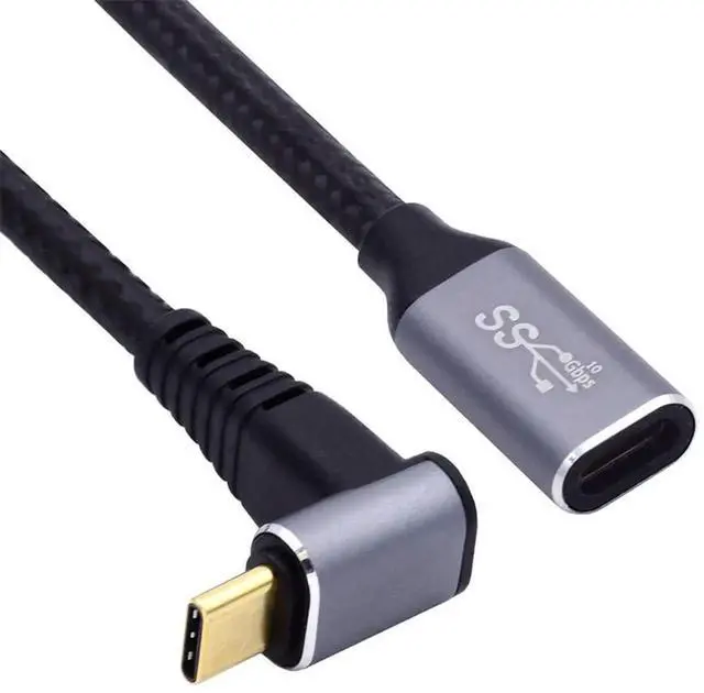 Main image of AJMRTC UpDown Angled USBC Extension Cable 300CM, USB 3.1 Gen2 TypeC Male to Female Extender Cord,10Gbps Data 100W PD Fast Charge with Protective Sleeve for Laptop, Tablet, Phone, USBC Docking Stat