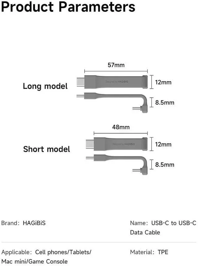 Alt view image 2 of 7 - AJMRTC UType Short USB4 USBC Cable 7cm(UC4MC7cm), 240W Fast Charging 40Gbps Data 8K@60Hz Video Cord, for iPhone 17 16 15 Pro Max, iPad, Thunderbolt 4/3, Hub, External SSD