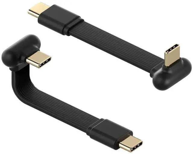 Main image of AJMRTC 180 Degree Flat UType Short USB4 Cable 0.23ft, 240W PD Charging 80Gbps Data 8K@60Hz Video USBC Cord, for iPhone 17 16 15 Pro Max, Thunderbolt 5/4/3 Hub, External SSD