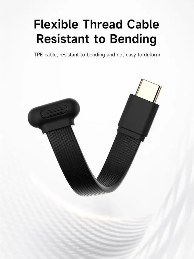 Alt view image 4 of 7 - AJMRTC 180 Degree Flat UType Short USB4 Cable 0.23ft, 240W PD Charging 80Gbps Data 8K@60Hz Video USBC Cord, for iPhone 17 16 15 Pro Max, Thunderbolt 5/4/3 Hub, External SSD