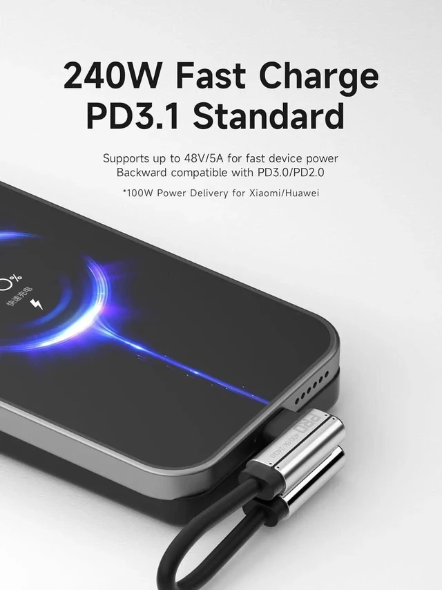 Alt view image 2 of 7 - AJMRTC 0.5Ft RightAngle 90 Degree USB4 Short USBC Cable, 40Gbps Data 240W PD Charging 8K@60Hz Video Cord, for iPhone 17 16 15 Pro Max, iPad Pro, USBC Laptops