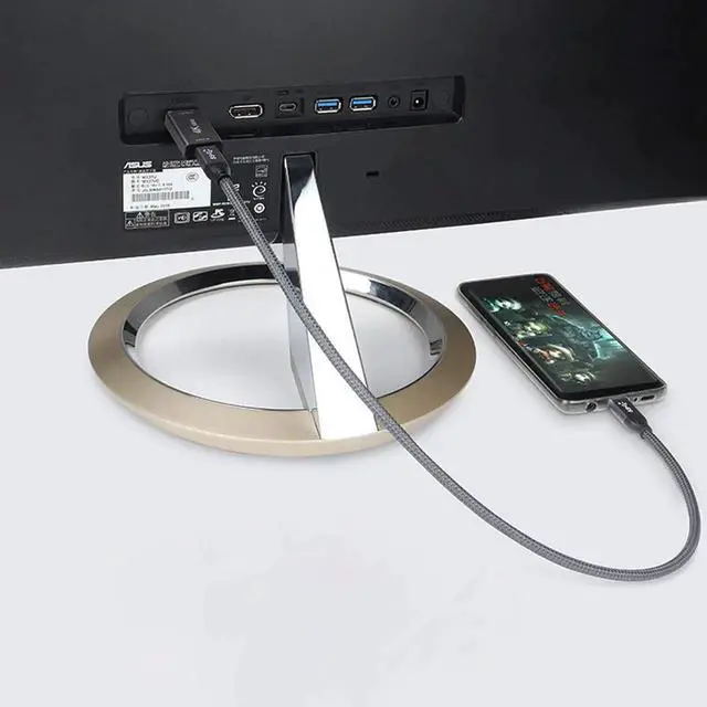 Alt view image 2 of 7 - AJMRTC USBC Female Source to DP Sink Adapter Cable, 10Gbps 4K@60Hz 1080P HDTV Video Converter with 100W PD PassThrough, for Laptops, Tablets, Smartphones, DP Display, DP Alt Mode Required