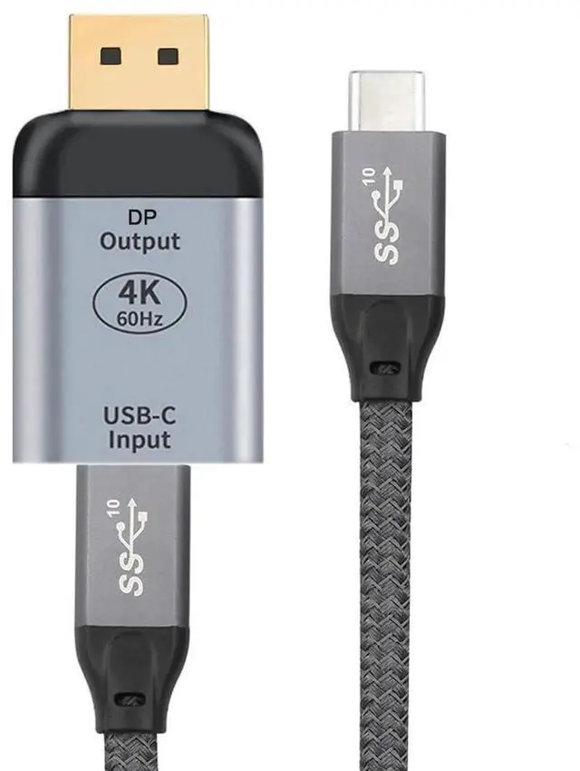 Alt view image 5 of 7 - AJMRTC USBC Female Source to DP Sink Adapter Cable, 10Gbps 4K@60Hz 1080P HDTV Video Converter with 100W PD PassThrough, for Laptops, Tablets, Smartphones, DP Display, DP Alt Mode Required