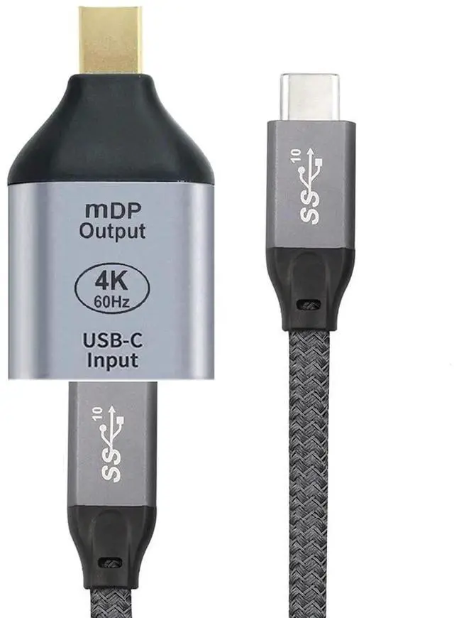 Main image of AJMRTC USBC Female Source to Mini DisplayPort Sink Adapter Cable,10Gbps 100W PD PassThrough,4K@60Hz 1080P HDTV Video Converter for Laptops, Tablets, Smartphones, DP Alt Mode Required