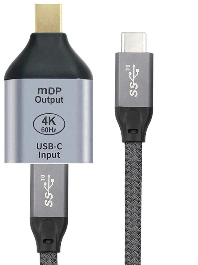 Alt view image 2 of 7 - AJMRTC USBC Female Source to Mini DisplayPort Sink Adapter Cable, 10Gbps Bandwidth 100W PD PassThrough, 4K@60Hz 1080P HD Video Converter for Laptops, Tablets, Smartphones, DP Alt Mode Mandatory