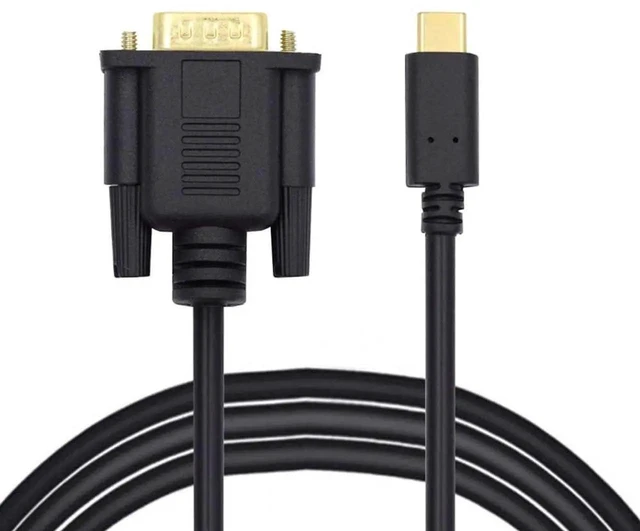 Main image of AJMRTC USBC to VGA Converter Cable 1.8M, USB3.1 TypeC Male Source to VGA Male 1080P FullHD Video Cord for Laptops, Connect USBC Host to VGA Monitors Projectors, DP Alt Mode Required