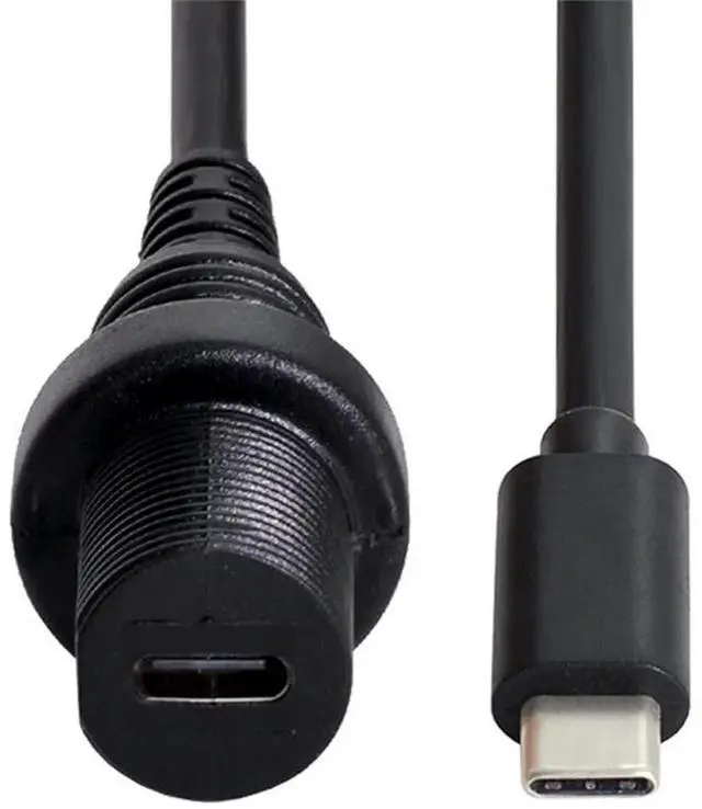 Main image of AJMRTC Waterproof USBC USB3.1 Flush Panel Mount Extension Cable, Car Dashboard DashMount TypeC Cord, IPRated Waterproof Female Receptacle for Vehicle, Marine & Cabinet Panel Installation