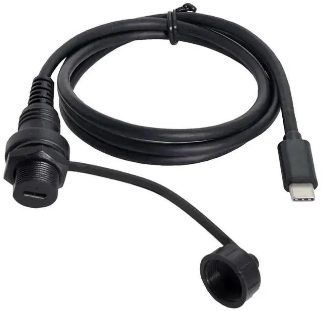 Alt view image 6 of 7 - AJMRTC Waterproof USBC USB3.1 Flush Panel Mount Extension Cable, Car Dashboard DashMount TypeC Cord, IPRated Waterproof Female Receptacle for Vehicle, Marine & Cabinet Panel Installation