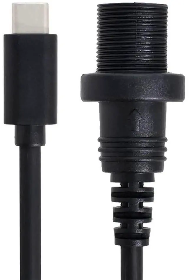 Alt view image 3 of 7 - AJMRTC Waterproof USBC USB3.1 Flush Panel Mount Extension Cable, Car Dashboard DashMount TypeC Cord, IPRated Waterproof Female Receptacle for Vehicle, Marine & Cabinet Panel Installation