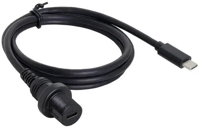 Alt view image 2 of 7 - AJMRTC Waterproof USBC USB3.1 Flush Panel Mount Extension Cable, Car Dashboard DashMount TypeC Cord, IPRated Waterproof Female Receptacle for Vehicle, Marine & Cabinet Panel Installation