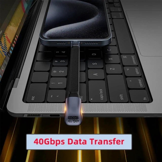 Alt view image 6 of 7 - AJMRTC UShape BackAngled Opposite Direction Flat FPC USB4 Cable 13cm, 40Gbps 240W/100W PD Charging 8K Video USBC Male to Male Ribbon Cord for Laptops, Smartphones, Compact Device Connections