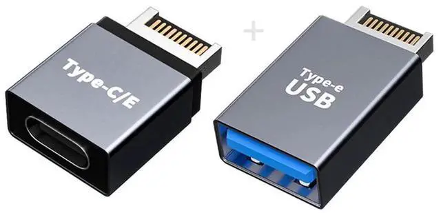 Alt view image 2 of 7 - AJMRTC 2Pcs USB 3.1 FrontPanel Header Male TypeE to USBA & USBC Motherboard Extension Adapter, Internal Mainboard Converter for PC Case FrontPanel Port Modification