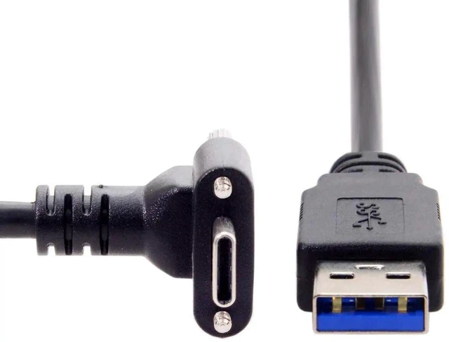 Alt view image 3 of 7 - AJMRTC DualScrew Locking USBC to USB3.0 Data Cable 500CM, USB3.1 ScrewLock TypeC Cord for Quest Link VR Headset, Secure VibrationResistant Connection for VR Streaming & Game Play