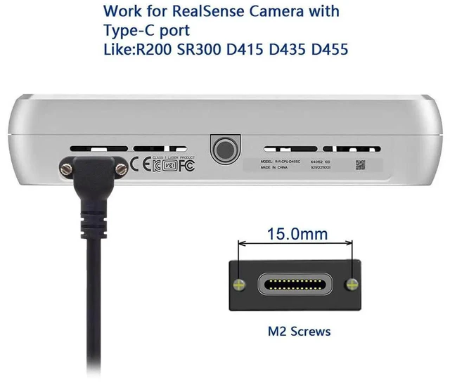 Alt view image 2 of 7 - AJMRTC DualScrew Locking USBC to USB3.0 Data Cable 500CM, USB3.1 ScrewLock TypeC Cord for Quest Link VR Headset, Secure VibrationResistant Connection for VR Streaming & Game Play