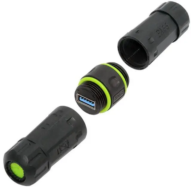 Main image of AJMRTC M20 Locking IP68 Waterproof USBA Female to Female Coupler, USB3.0 5Gbps Panel Mount Extension Adapter with Dust Cap, Industrial Bulkhead USB PassThrough Connector for Outdoor Cabinet Equipmen