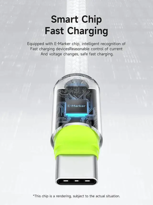 Alt view image 2 of 7 - AJMRTC USBC Cable with Protective Cap, 240W PD3.1 Fast Charging Cord 480Mbps Data Transfer USB TypeC Charger Cable for iPhone 15 16 Pro Max, iPad, MacBook Pro Air, White Green, 0.8ft Short USBC Cha