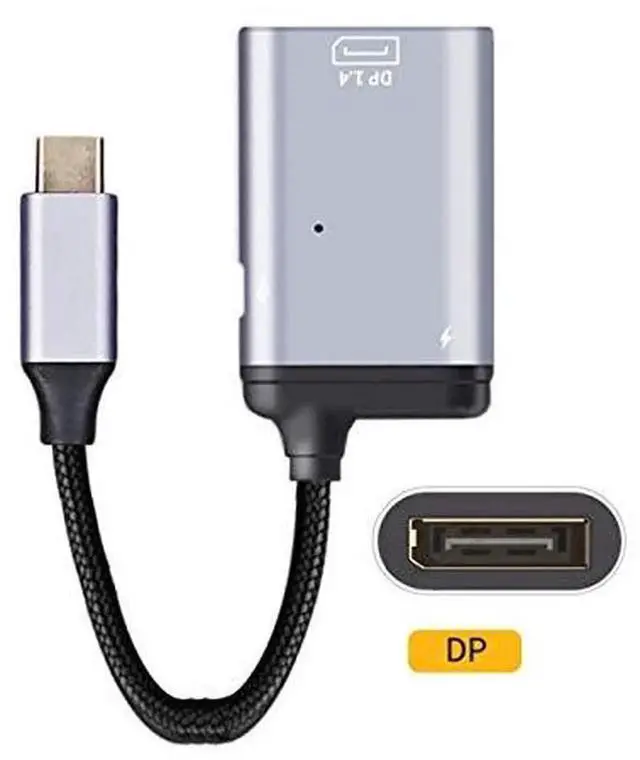Alt view image 6 of 6 - AJMRTC USBC to DisplayPort Adapter, 4K 2K 60Hz Video Converter with Female PD Charging Port, USBC DP Monitor Converter for Laptops, Tablets, USBC Devices