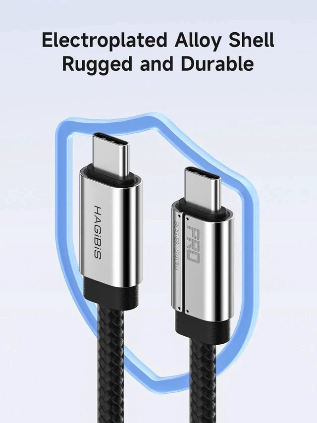Alt view image 5 of 7 - AJMRTC USB4 V2.0 Super Soft USBC to USBC Cable 1.6FT Silver, 80Gbps 240W PD Fast Charging, 8K@60Hz Video, Thunderbolt 5/4/3 Compatible for iPhone 17 16 Pro Max, iPad Pro, MacBook Pro