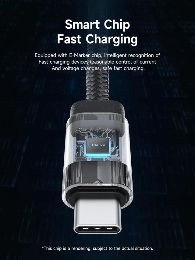 Alt view image 3 of 7 - AJMRTC USB4 V2.0 Super Soft USBC to USBC Cable 1.6FT Silver, 80Gbps 240W PD Fast Charging, 8K@60Hz Video, Thunderbolt 5/4/3 Compatible for iPhone 17 16 Pro Max, iPad Pro, MacBook Pro