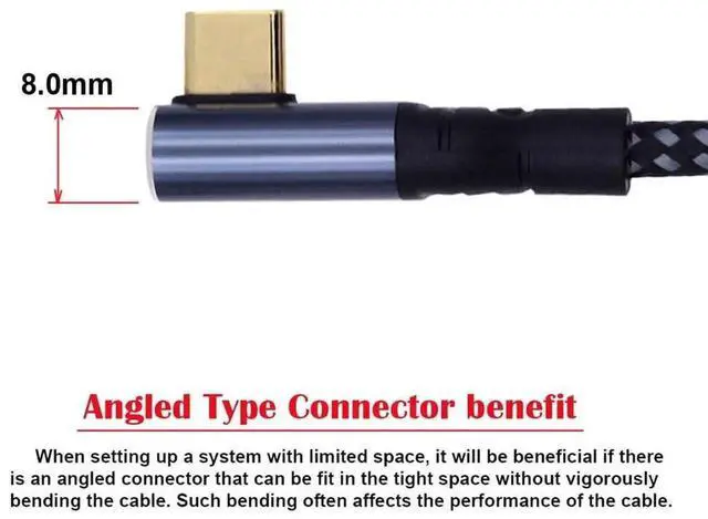 Alt view image 6 of 7 - AJMRTC 200cm LowProfile 90Degree Angled USBC Cable, 240W 48V 5A Fast Charging 480Mbps Data Cord, Backward Compatible with USB2.0 100W for Laptops, Tablets, USBC Smartphones