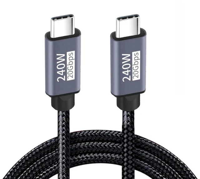 Main image of AJMRTC 2M Super Coiled USBC Cable, USB3.2 / USB4.0 Hyper 20Gbps Data 240W PD Fast Charging Cord, 8K 5K 4K Video Output Retractable Spring Cable for Laptops, Tablets, USBC Smartphones