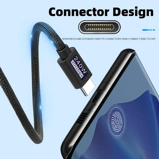 Alt view image 6 of 7 - AJMRTC 2M Super Coiled USBC Cable, USB3.2 / USB4.0 Hyper 20Gbps Data 240W PD Fast Charging Cord, 8K 5K 4K Video Output Retractable Spring Cable for Laptops, Tablets, USBC Smartphones