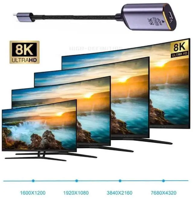 Alt view image 6 of 7 - AJMRTC USBC Source to MiniDP Female Cable, USB4 TypeC to Mini DisplayPort Adapter Cable, 8K@60Hz UHD 4K Video Output for Monitors, Displays, USBC Laptops with DP AltMode