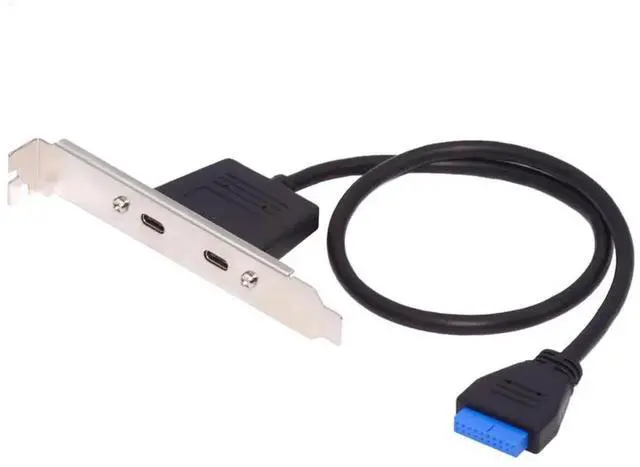 Main image of AJMRTC 50cm PCIE Back Panel Cable, 19/20Pin USB3.0 Motherboard Header to Dual USBC Female Ports, 5Gbps Internal PC Rear I/O Expansion Cable for Desktop Computer Chassis Modding