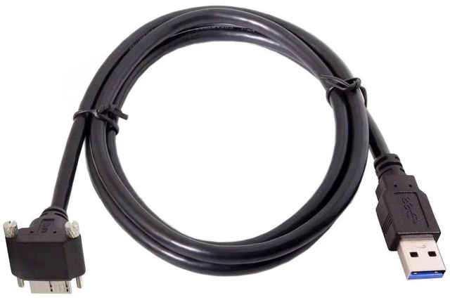Alt view image 4 of 7 - AJMRTC 3M 90 Degree Right Angled Micro USB Screw Mount to USB 3.0 Data Cable, ScrewLock Panel Mount Cord for Point Grey Chameleon Industrial Camera, HighSpeed Industrial Vision Equipment Connection