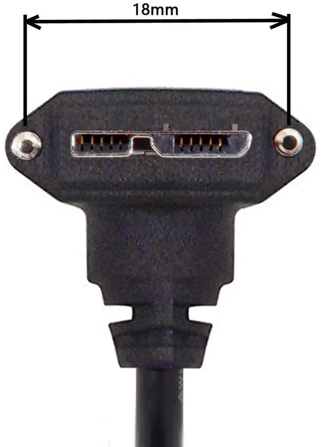 Alt view image 6 of 7 - AJMRTC 3M 90 Degree Right Angled Micro USB Screw Mount to USB 3.0 Data Cable, ScrewLock Panel Mount Cord for Point Grey Chameleon Industrial Camera, HighSpeed Industrial Vision Equipment Connection