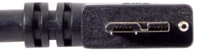 Alt view image 4 of 7 - AJMRTC 3M 90 Degree Left Angled Micro USB Screw Mount to USB 3.0 Data Cable, ScrewLock Panel Mount Industrial Vision Cord for Industrial Camera, HighShield Machine Vision Connection Wire