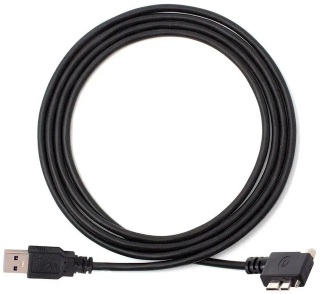Alt view image 6 of 7 - AJMRTC 3M 90 Degree Left Angled Micro USB Screw Mount to USB 3.0 Data Cable, ScrewLock Panel Mount Industrial Vision Cord for Industrial Camera, HighShield Machine Vision Connection Wire