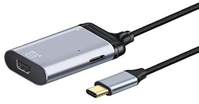 Alt view image 5 of 6 - AJMRTC USBC to Mini DP Adapter, TypeC to Mini DisplayPort Monitor Converter 4K@60Hz 2K@60Hz with Female PD Charging Port, Thunderbolt 3/4 Compatible for Laptop, PC, External Display, Projector