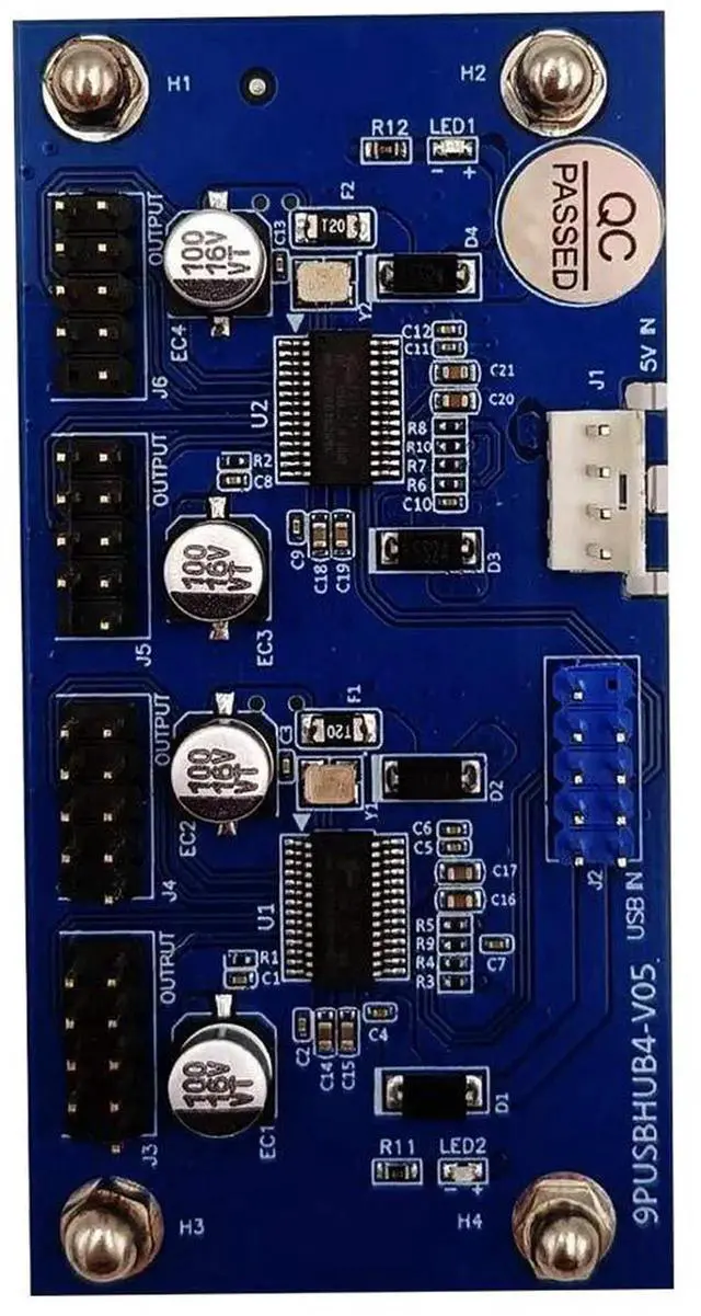 Alt view image 2 of 7 - AJMRTC Motherboard 9Pin USB Header 1 to 4 Female Extension Cable Card, 2Way 9Pin USB 2.0 Hub Splitter to 8Port USB 2.0 with Extra Power Supply & Magnetic Base for PC Case Internal Front Panel Expan