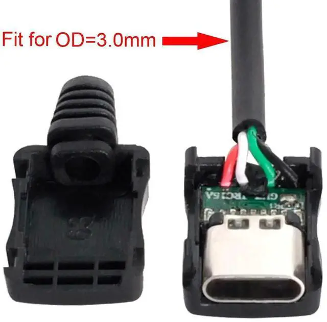 Alt view image 3 of 7 - AJMRTC 10 Set DIY 4Pin USBC Female Socket Connector, SMT Type TypeC Receptacle with PC Board, Housing and 3.0mm SR Strain Relief, for Electronic Repair, DIY Project, PCB Soldering Modification