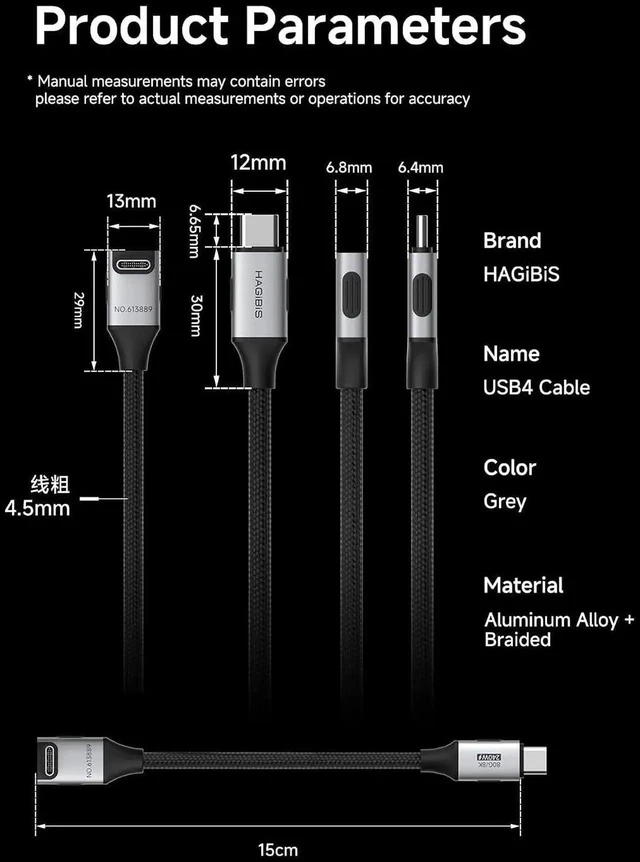 Alt view image 4 of 7 - AJMRTC USB4 V2.0 Cable 0.8FT, MiddleSection 90 Degree RightAngle Braided USBC Cable, 80Gbps Data, 240W PD Fast Charging, 8K@60Hz Video, Compatible with Thunderbolt 5 4 3, iPhone 17 16 15 Pro Max, i