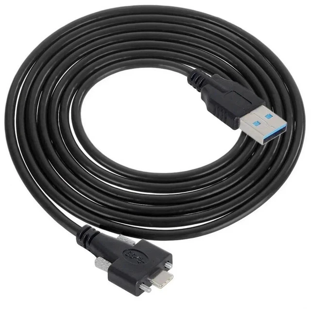 Main image of AJMRTC 3M Panel Mount USB 3.1 TypeC Dual Screw Locking to Standard USB3.0 Male Data Cable, ScrewLock Fixed Industrial Cord for Industrial Camera, Machine Vision Equipment, Embedded Hardware