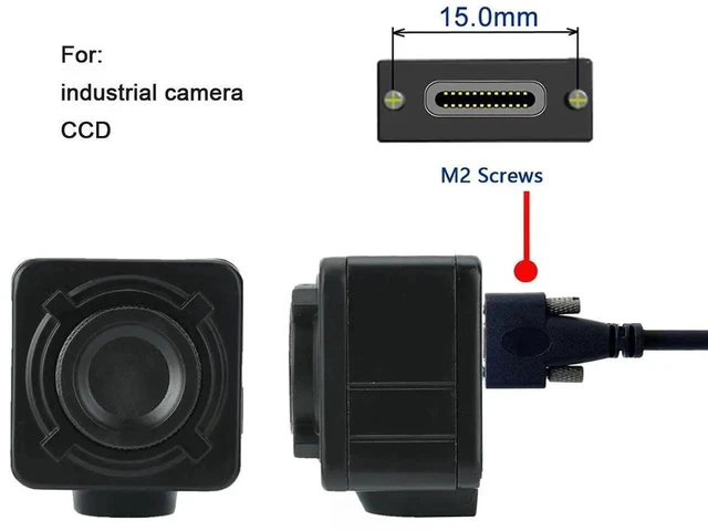 Alt view image 6 of 7 - AJMRTC 3M Panel Mount USB 3.1 TypeC Dual Screw Locking to Standard USB3.0 Male Data Cable, ScrewLock Fixed Industrial Cord for Industrial Camera, Machine Vision Equipment, Embedded Hardware