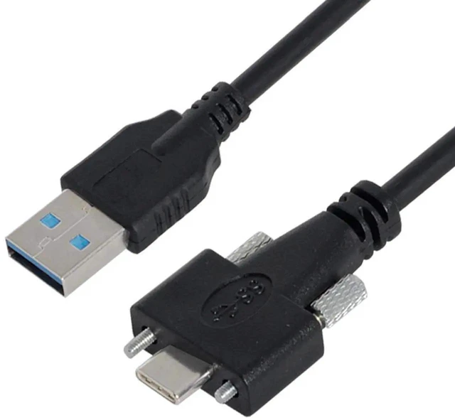 Alt view image 5 of 7 - AJMRTC 3M Panel Mount USB 3.1 TypeC Dual Screw Locking to Standard USB3.0 Male Data Cable, ScrewLock Fixed Industrial Cord for Industrial Camera, Machine Vision Equipment, Embedded Hardware