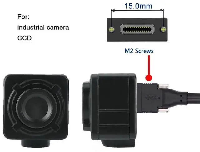Alt view image 2 of 7 - AJMRTC 5M Panel Mount USB 3.1 TypeC Dual Screw Locking to USB3.0 Male Data Cable, Industrial ScrewLock Cord for Industrial Camera, Machine Vision System, Embedded Image Acquisition Equipment