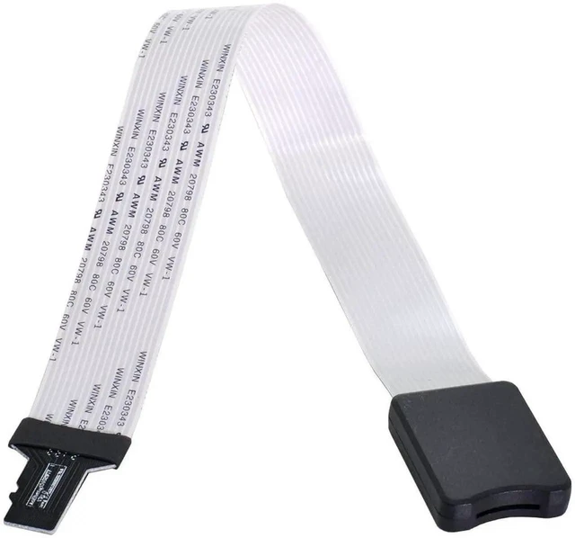 Main image of AJMRTC 25cm MicroSD TF Card Extension Cable, Male to TF Female Soft Flat FPC Extender Cord, MicroSD Memory Card Flexible Extension Kit for DIY Project, Router, Embedded Device