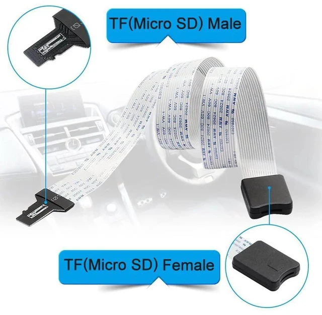 Alt view image 5 of 7 - AJMRTC 25cm MicroSD TF Card Extension Cable, Male to TF Female Soft Flat FPC Extender Cord, MicroSD Memory Card Flexible Extension Kit for DIY Project, Router, Embedded Device