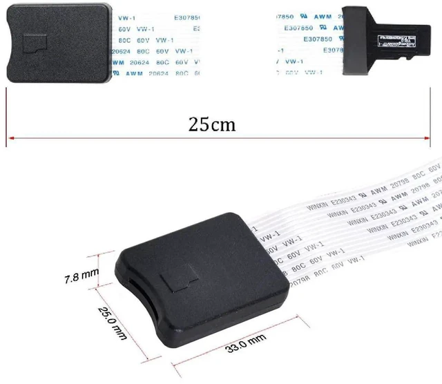 Alt view image 4 of 7 - AJMRTC 25cm MicroSD TF Card Extension Cable, Male to TF Female Soft Flat FPC Extender Cord, MicroSD Memory Card Flexible Extension Kit for DIY Project, Router, Embedded Device